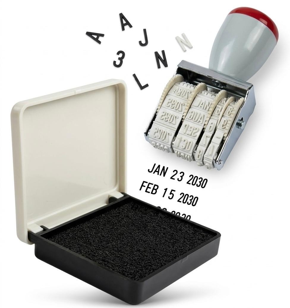 DATE STAMP AND BLACK INK PAD IDEAL STAMPING DATING FOR SCHOOL OFFICE HOME USE