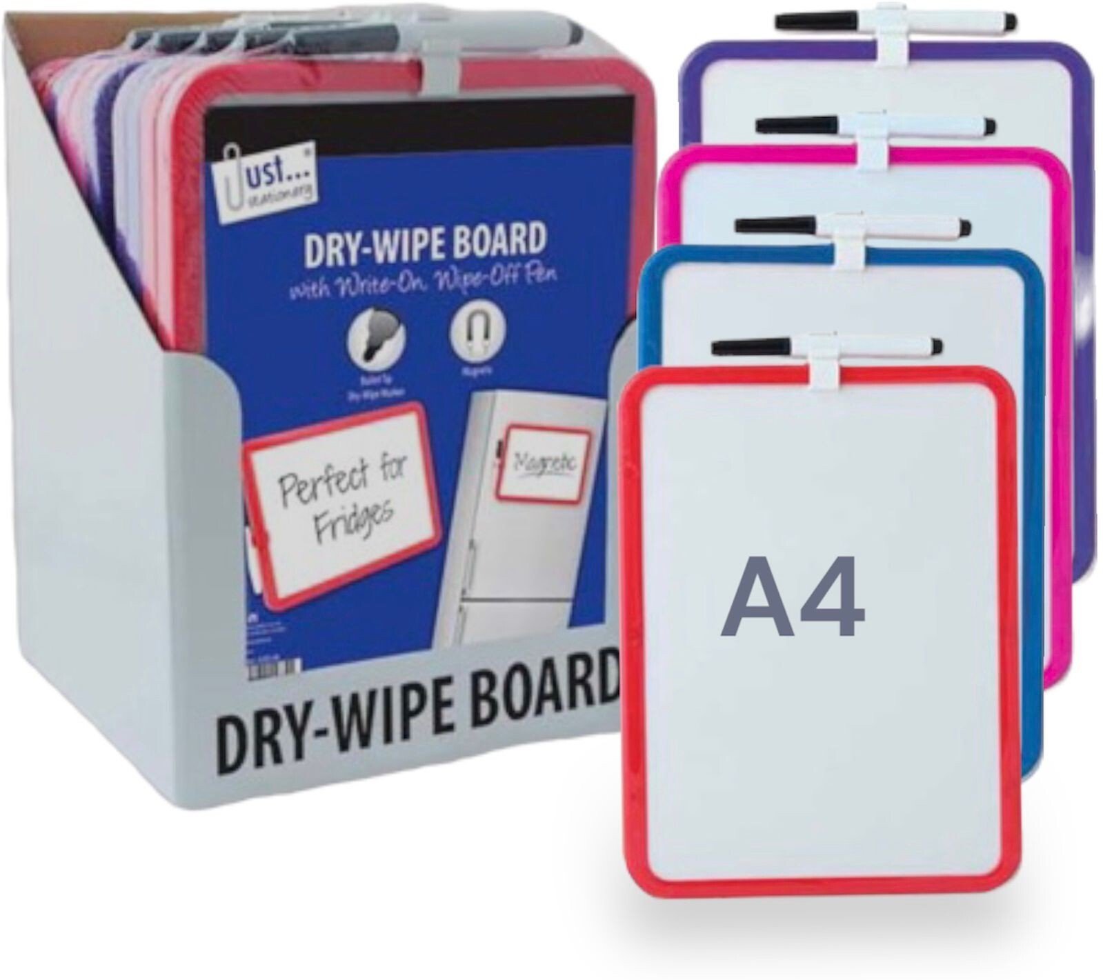 A4 Dry Wipe Magnetic Whiteboard Mini Office Notice Memo White Board Pen & Eraser