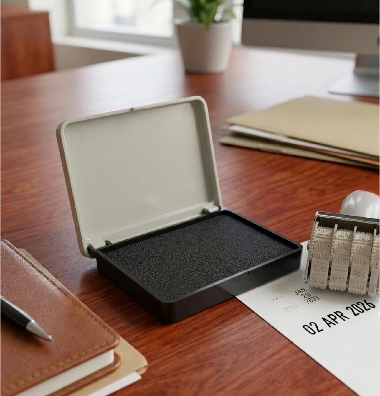 DATE STAMP AND BLACK INK PAD IDEAL STAMPING DATING FOR SCHOOL OFFICE HOME USE