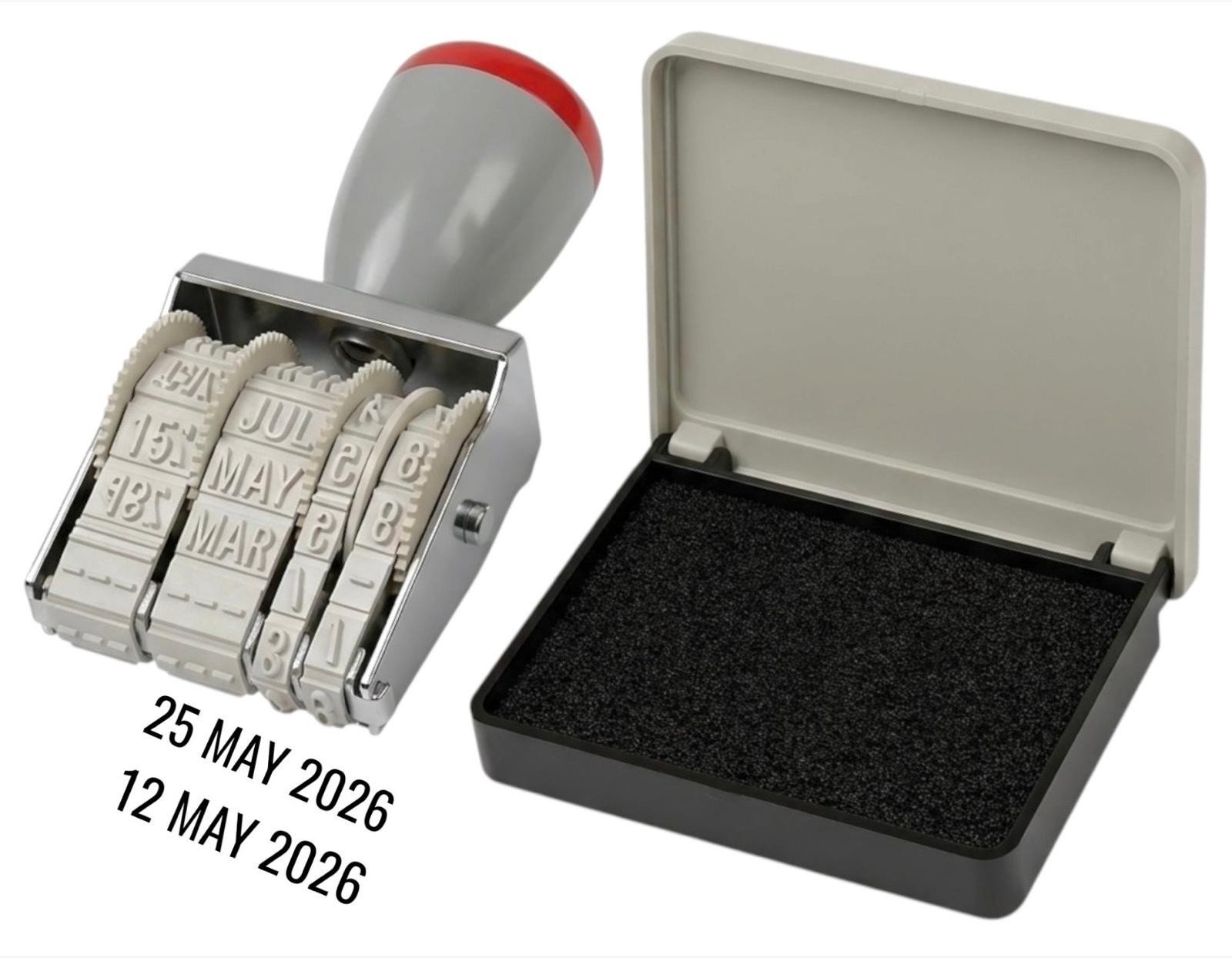 DATE STAMP AND BLACK INK PAD IDEAL STAMPING DATING FOR SCHOOL OFFICE HOME USE