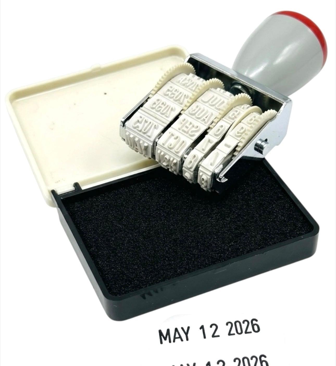DATE STAMP AND BLACK INK PAD IDEAL STAMPING DATING FOR SCHOOL OFFICE HOME USE