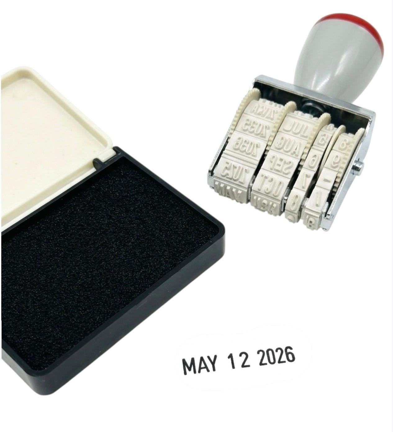 DATE STAMP AND BLACK INK PAD IDEAL STAMPING DATING FOR SCHOOL OFFICE HOME USE