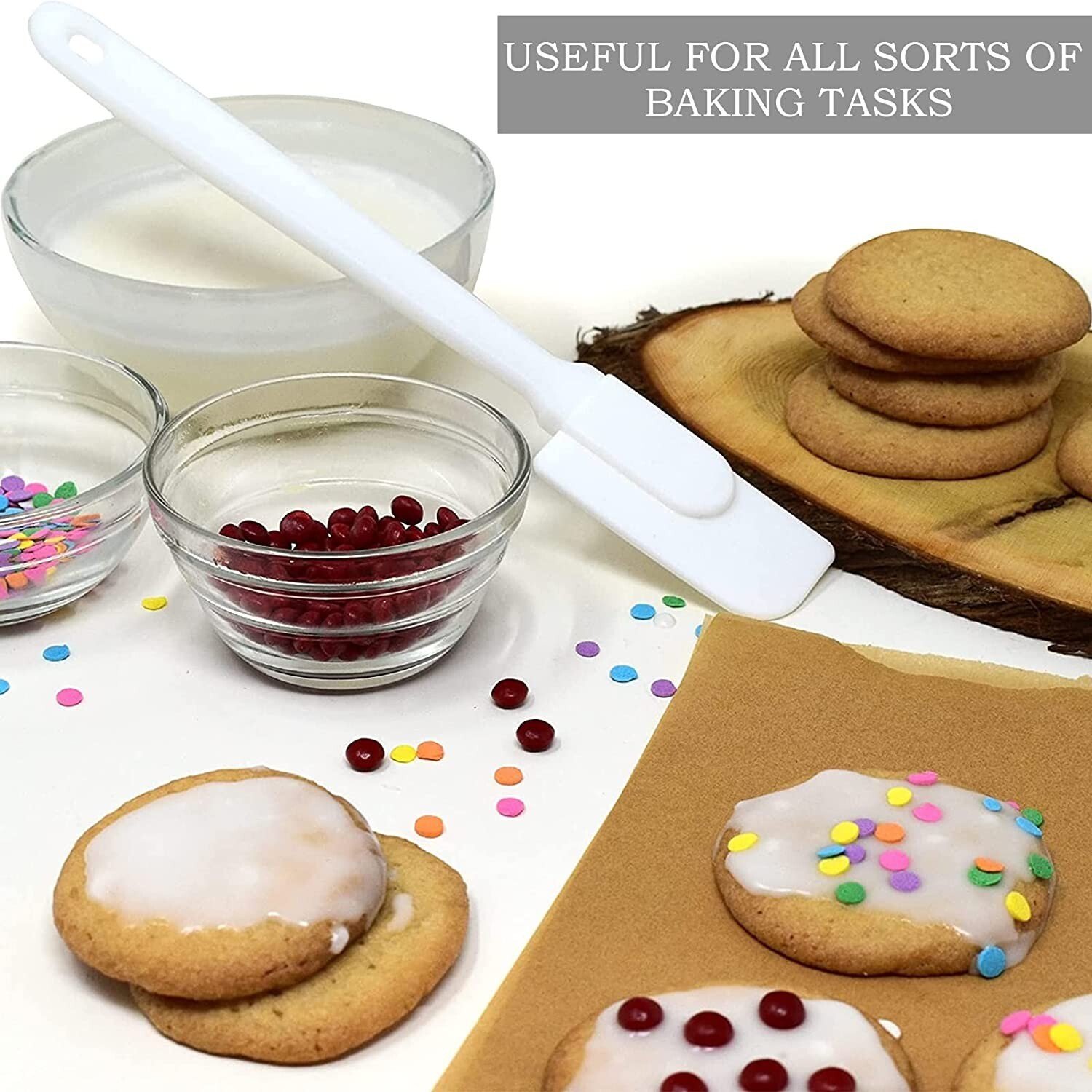 5Pcs Flexible Spatulas Cooking Baking Mixing Icing Bowl Scraper Kitchen Utensil