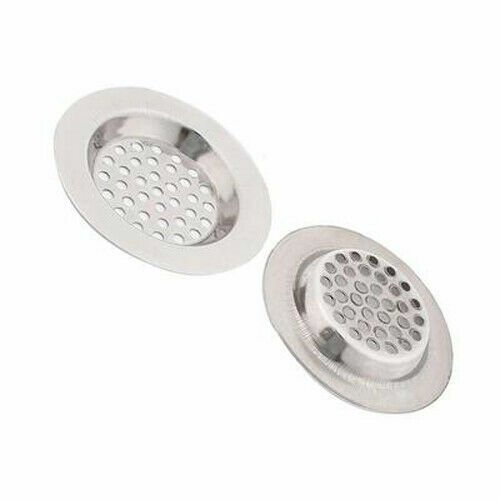3 X STAINLESS STEEL SINK BATH PLUG HOLE STRAINER BASIN HAIR TRAP DRAINER COVER