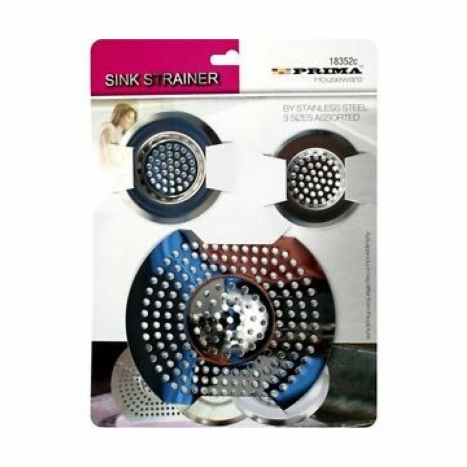 3 X STAINLESS STEEL SINK BATH PLUG HOLE STRAINER BASIN HAIR TRAP DRAINER COVER