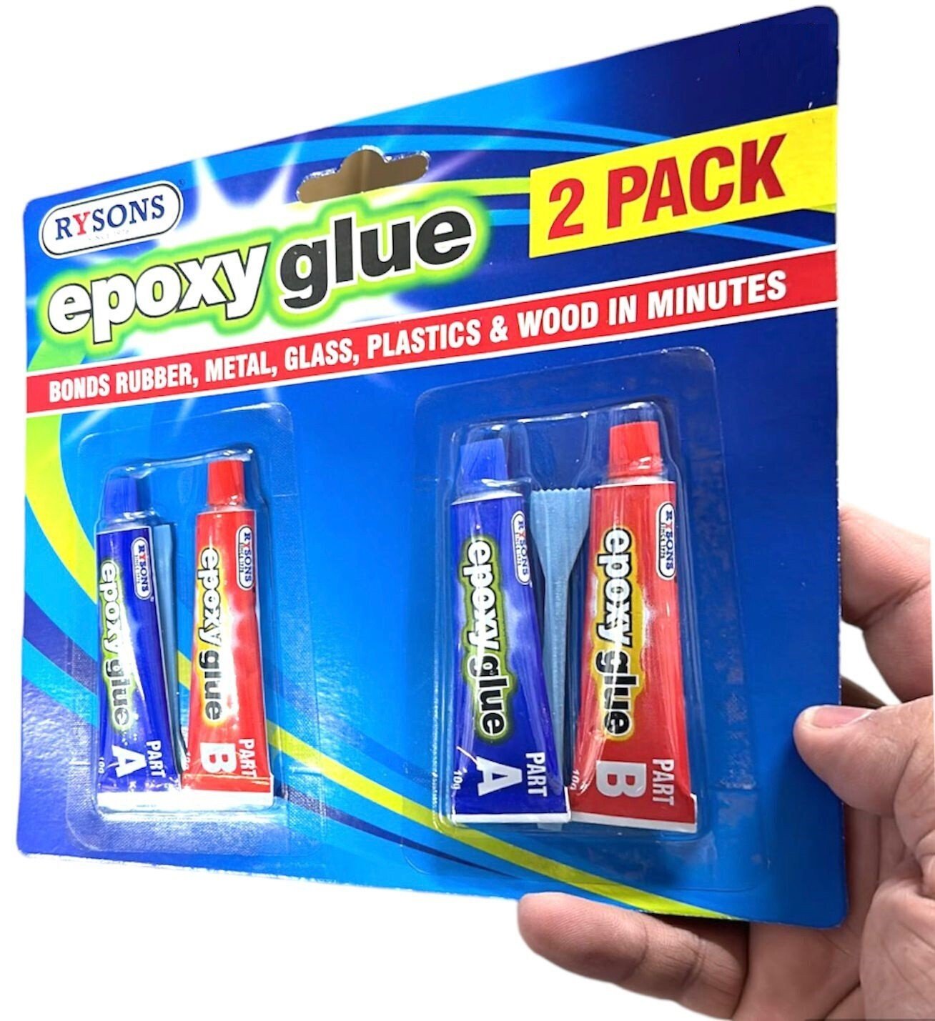 4 Epoxy Glue Resin Strong Adhesive Kit Hardener Bonds Metal Plastic Wood Glass
