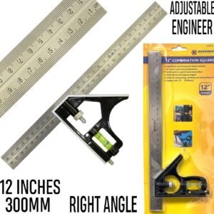 300mm (12″) Adjustable Engineers Combination Try Square Set Right Angle Ruler
