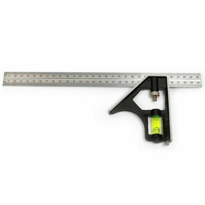 300mm (12") Adjustable Engineers Combination Try Square Set Right Angle Ruler
