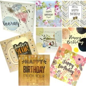 Pack of 8 Mixed Assorted Happy Birthday Adult Cards Greeting Card Mum & Dad