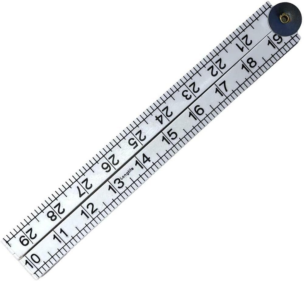 Folding Plastic Ruler 1m 3ft Easy to Read Metric Imperial Markings MS165