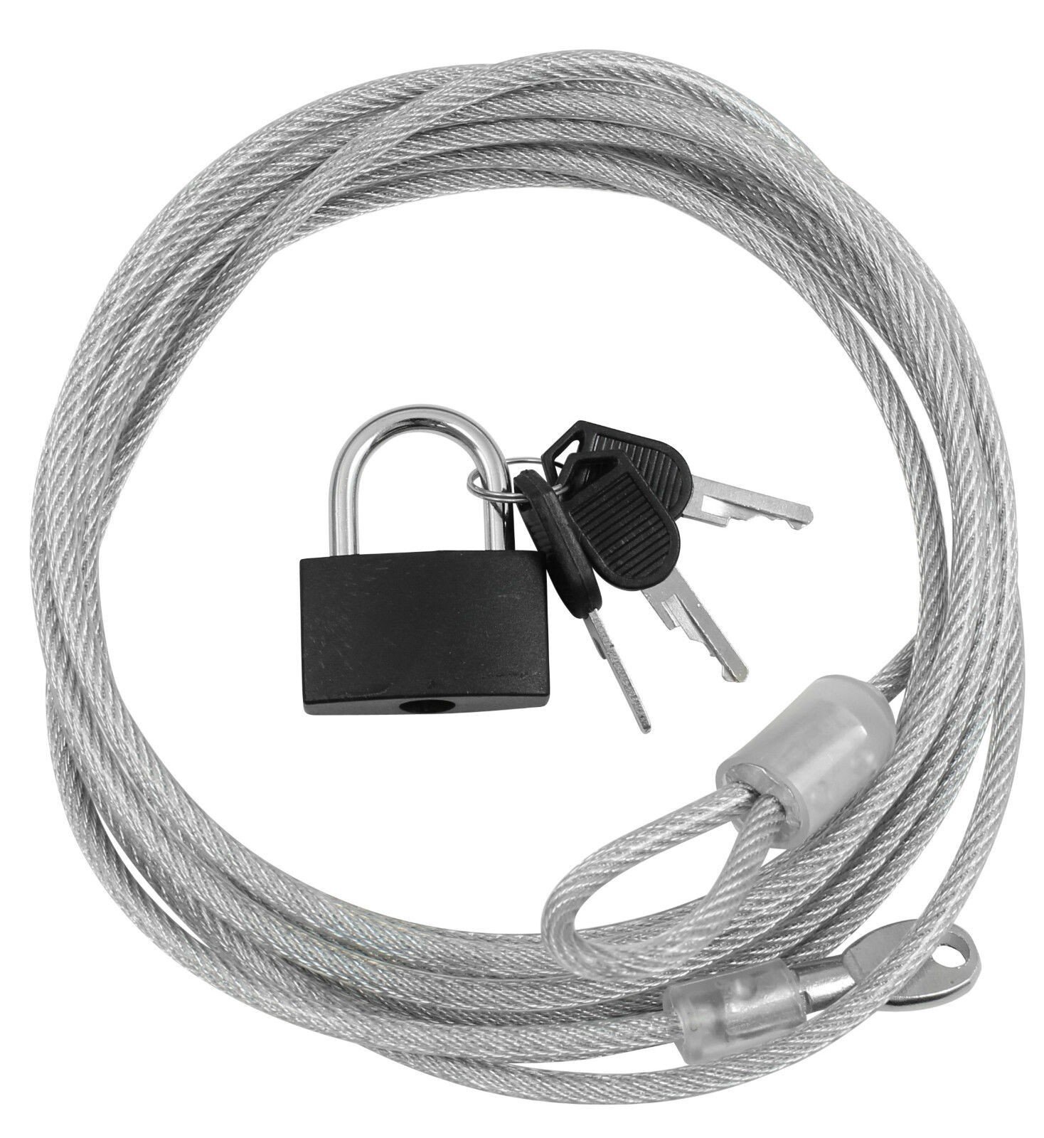 3M Steel Security BIKE CABLE PADLOCK Vinyl Coated Lock Door Secure Wire Tie Down