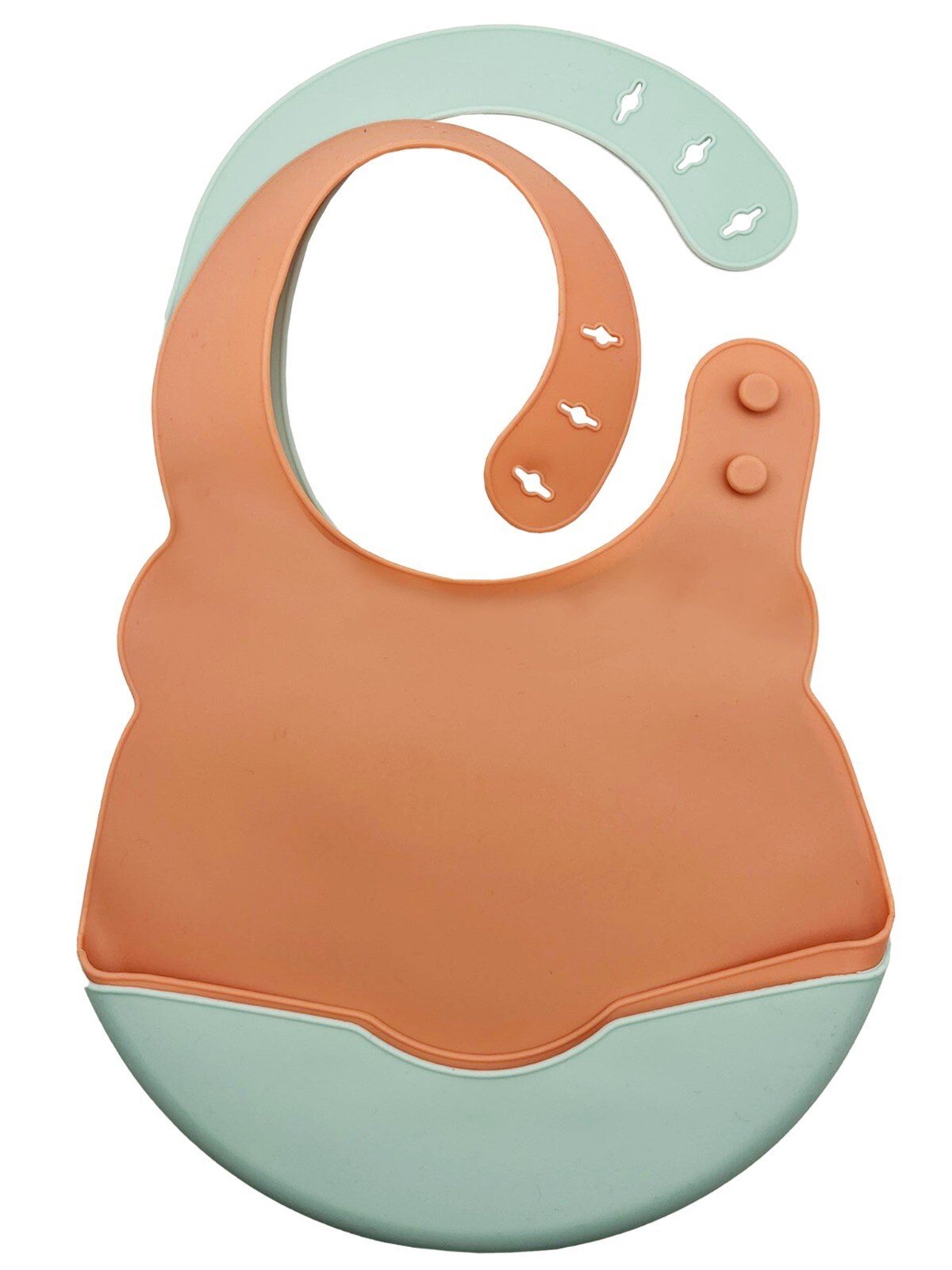 2Pcs Baby Bibs Dishwasher safe Comfortable Silicone Feeding Food Catcher weaning