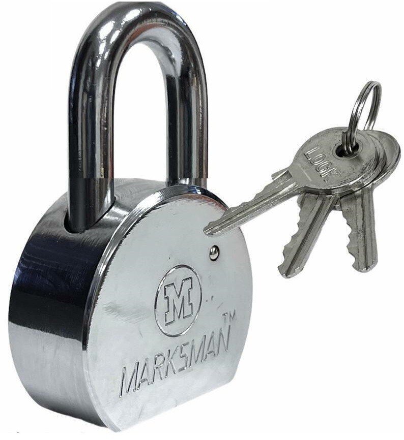 65mm Short Shackle Chrome Steel High Security Padlock & 3 Keys Heavy Duty Large