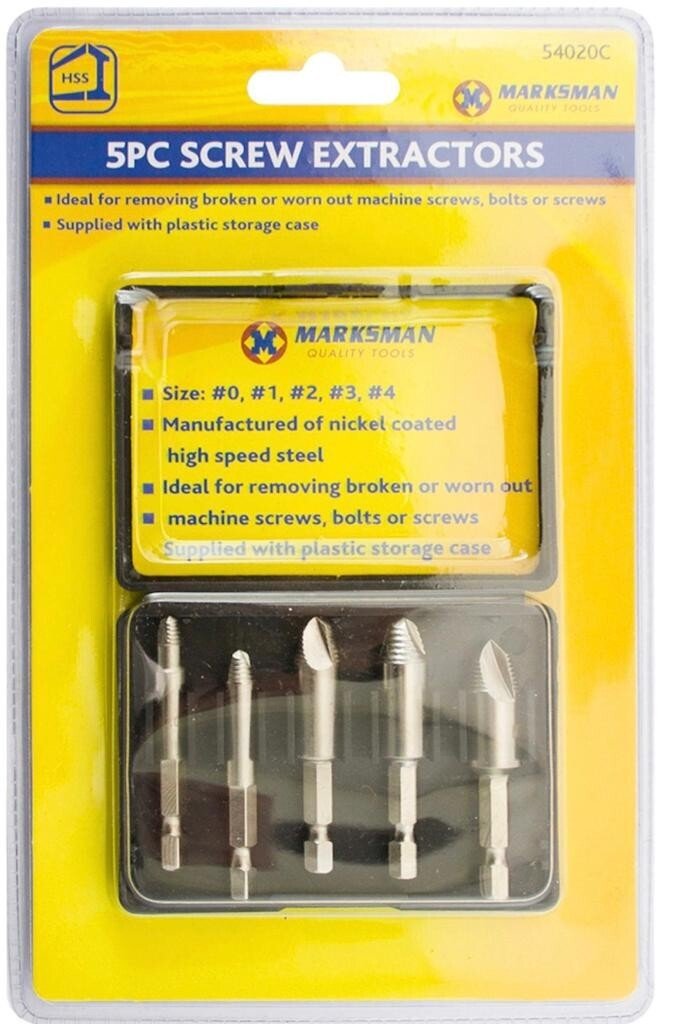 5Pc Screw Extractor Drill Bit Set Damaged Broken Bolts & Thread Remover