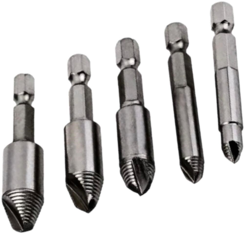 5Pc Screw Extractor Drill Bit Set Damaged Broken Bolts & Thread Remover
