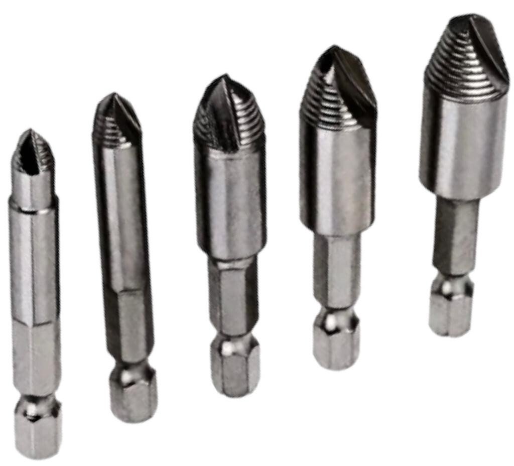 5Pc Screw Extractor Drill Bit Set Damaged Broken Bolts & Thread Remover