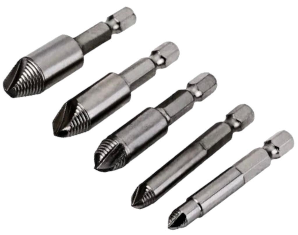 5Pc Screw Extractor Drill Bit Set Damaged Broken Bolts & Thread Remover