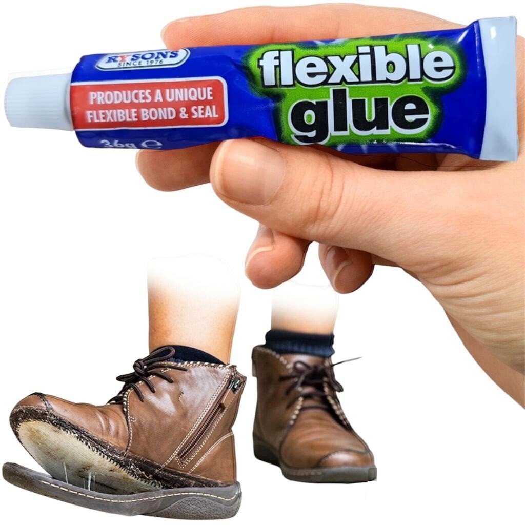 FLEXIBLE ELASTIC GLUE Strong Repair Adhesive WATERPROOF Leather Shoe Fabric 20g
