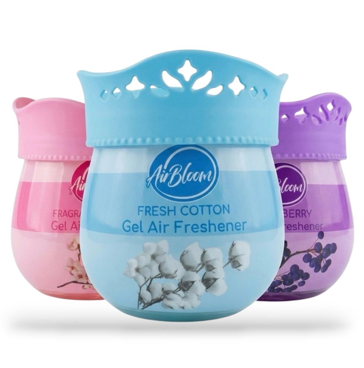 3 Pack Solid Gel Air Freshener Bathroom Home Room Deodoriser Scent Cupboard 250g