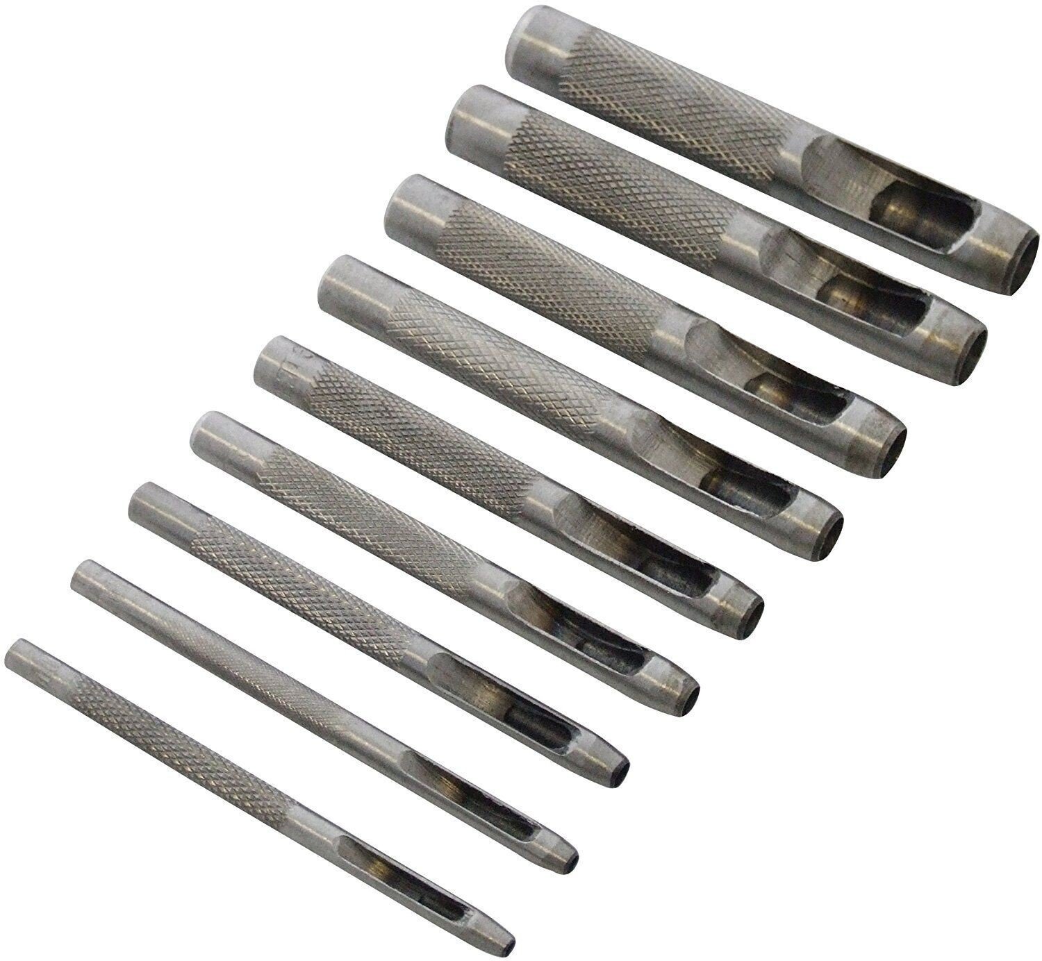 9pc HOLLOW HOLE PUNCH SET for LEATHER HOLE GASKET CARD PAPER BELT LOOP PLASTIC