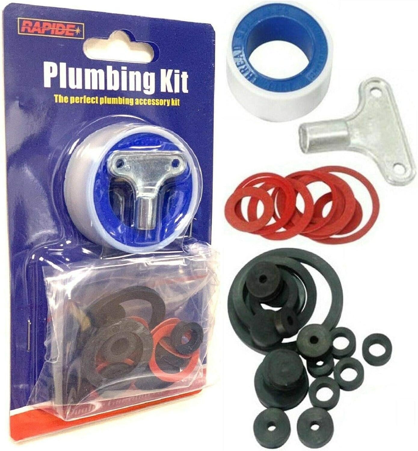 32 TAP LEAKS REPAIR KIT SINKS BATHS KITCHEN WASTE PIPE WASHER SEALS TAPE O RING