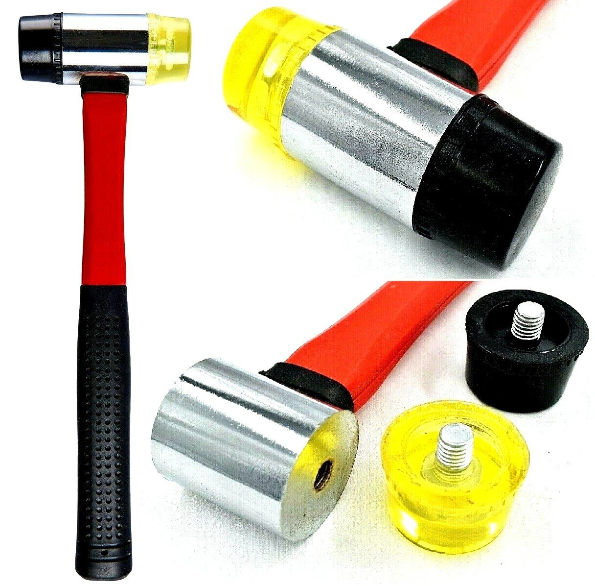40mm Double Faced Rubber Hammer Nylon Head Tile Window Glazing Mallet Tools