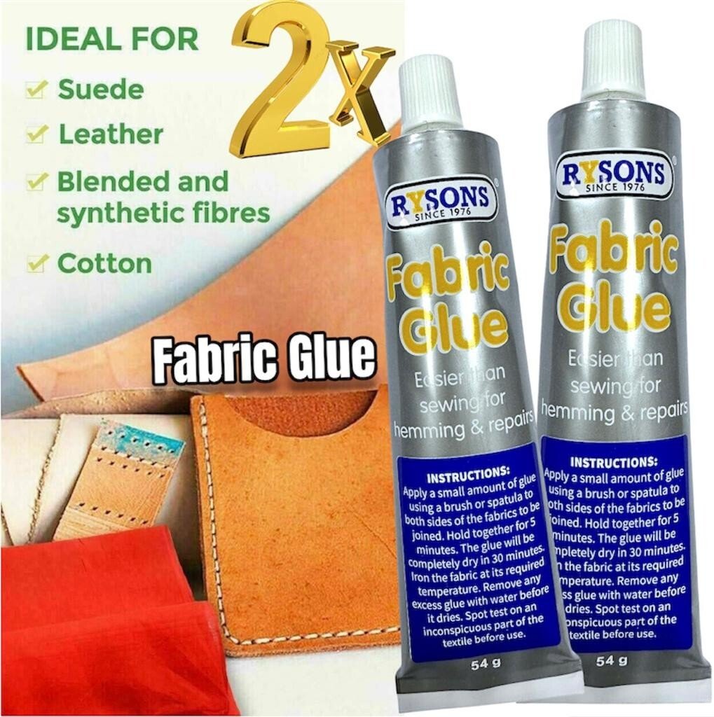 2x Extra Strong Fabric Glue 54g Quick Bond Adhesive for Hemming Sewing No Stitch