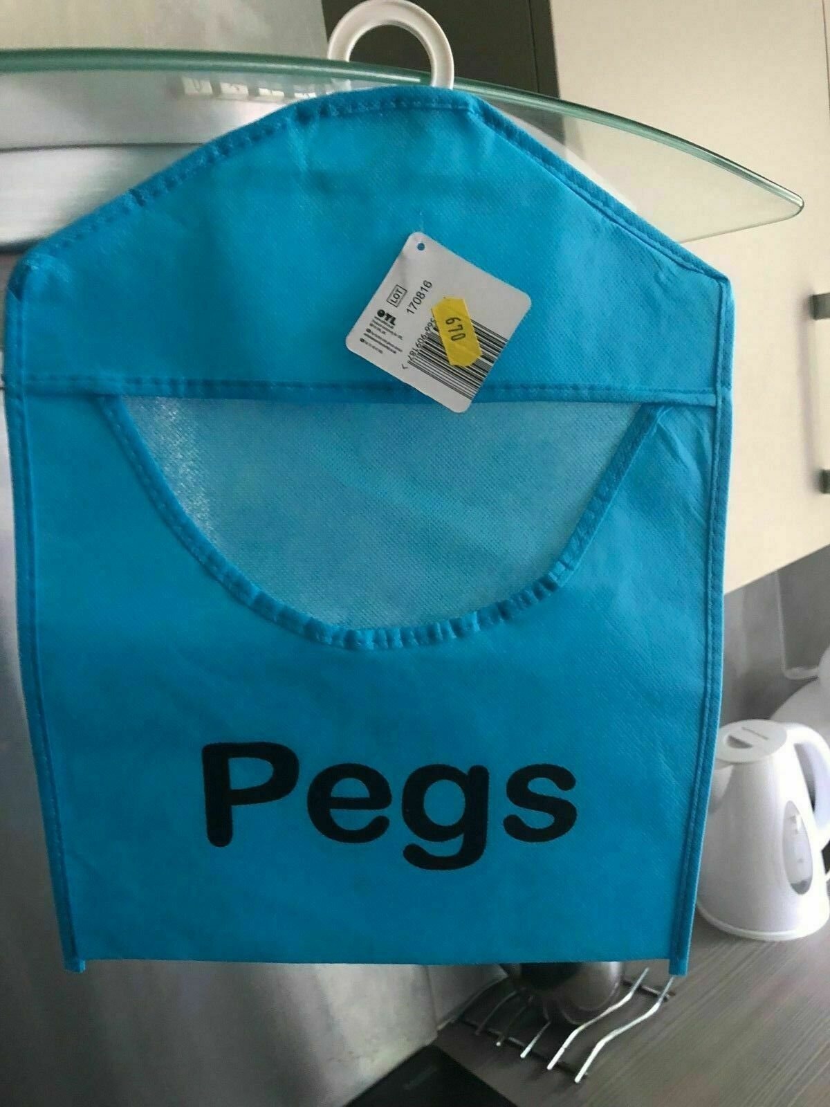 Hanging Fabric Peg Bag Clothes Line Laundry Washing Basket Storage Pouch Hanger