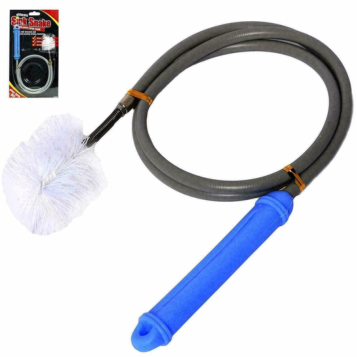SINK DRAIN CLEANING BRUSH BENDABLE BATH SINK UNBLOCKER 1M LONG KITCHEN SNAKE NEW