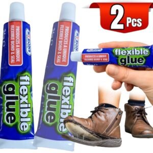 2 x FLEXIBLE ELASTIC GLUE Strong Repair Adhesive WATERPROOF Leather Shoe Fabric