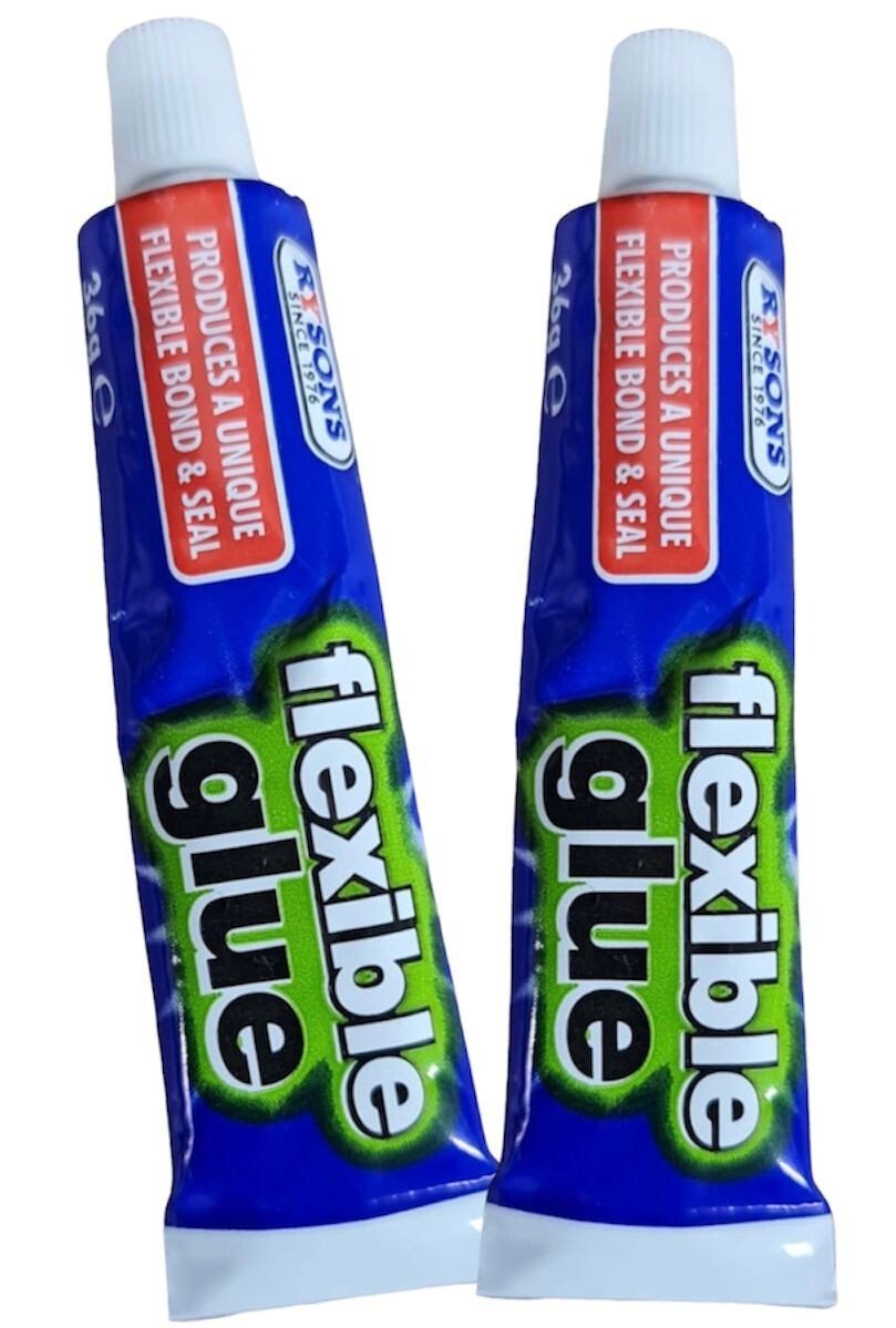 2 x FLEXIBLE ELASTIC GLUE Strong Repair Adhesive WATERPROOF Leather Shoe Fabric