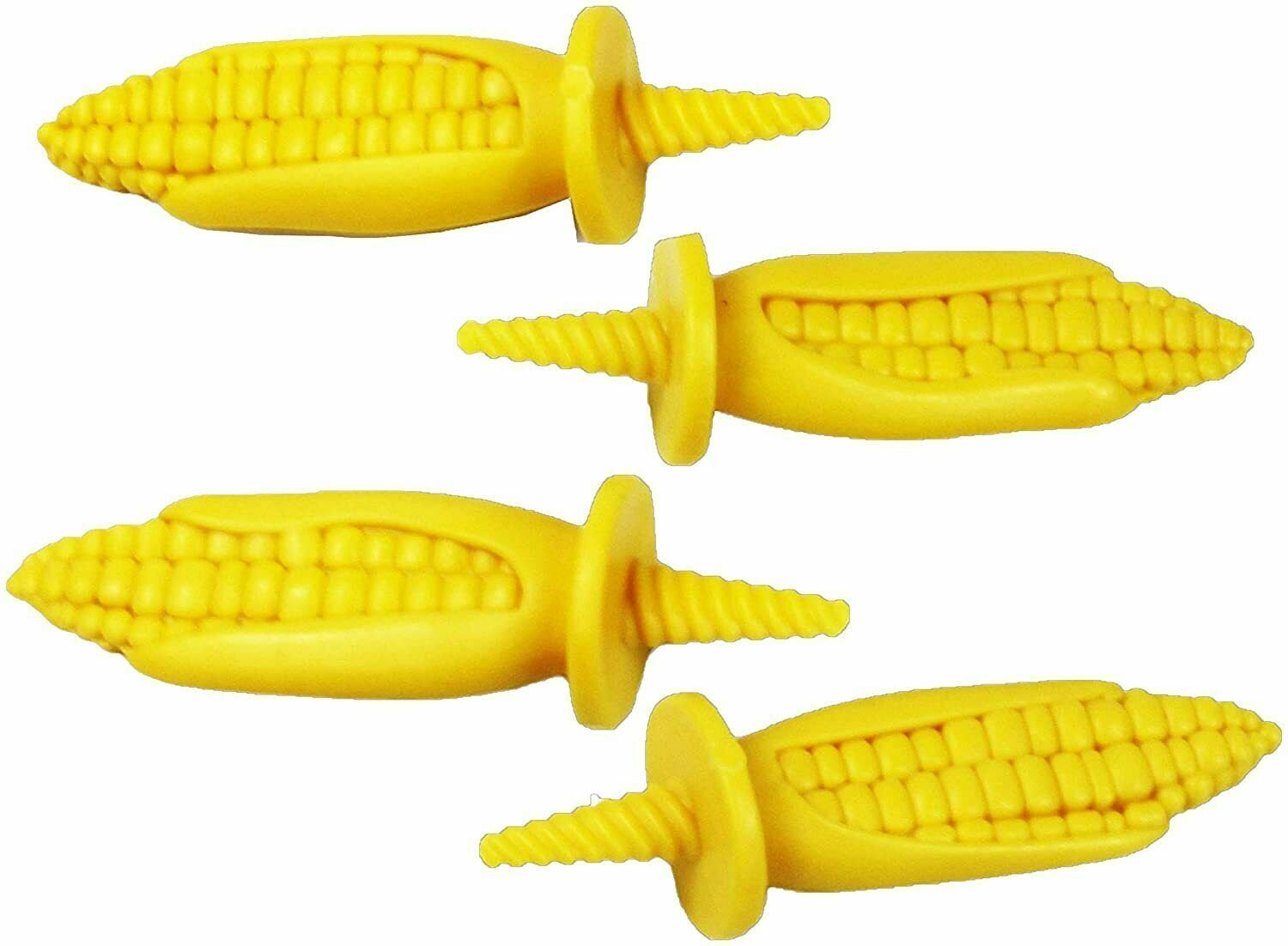 6 Piece Set Corn on the Cob Dishes Server Set - 2 Trays With 4 Skewers Holder