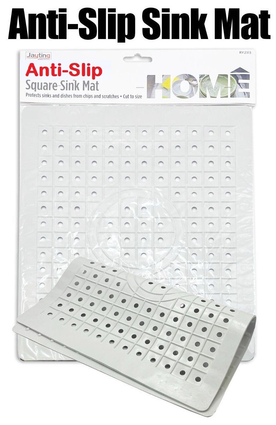 RUBBER SINK MAT NON SLIP KITCHEN DRAINER DRAINING DRAIN PROTECTOR MAT 31 x 26cm