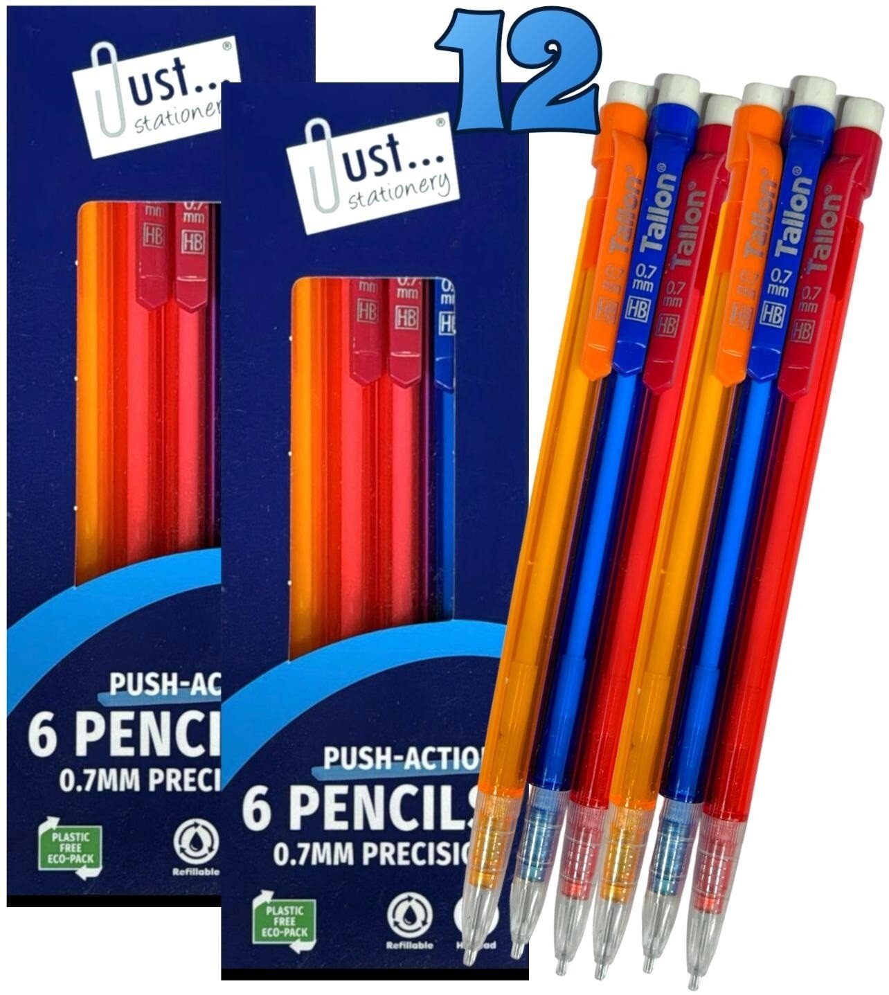 12x Mechanical Pencil Set 0.7mm Automatic Pencil Propelling Pencil Clutch Pencil