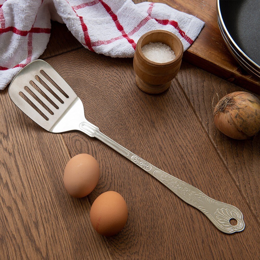 Stainless Steel kitchen Slotted Turner Spatula Kitchen Cooking Tool Utensil 35cm