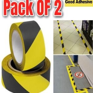 10M BLACK AND YELLOW PVC ROLL SELF ADHESIVE HAZARD SAFETY CAUTION WARNING TAPE