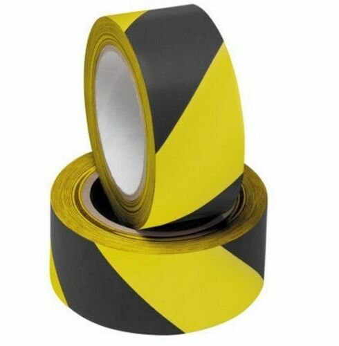 10M BLACK AND YELLOW PVC ROLL SELF ADHESIVE HAZARD SAFETY CAUTION WARNING TAPE