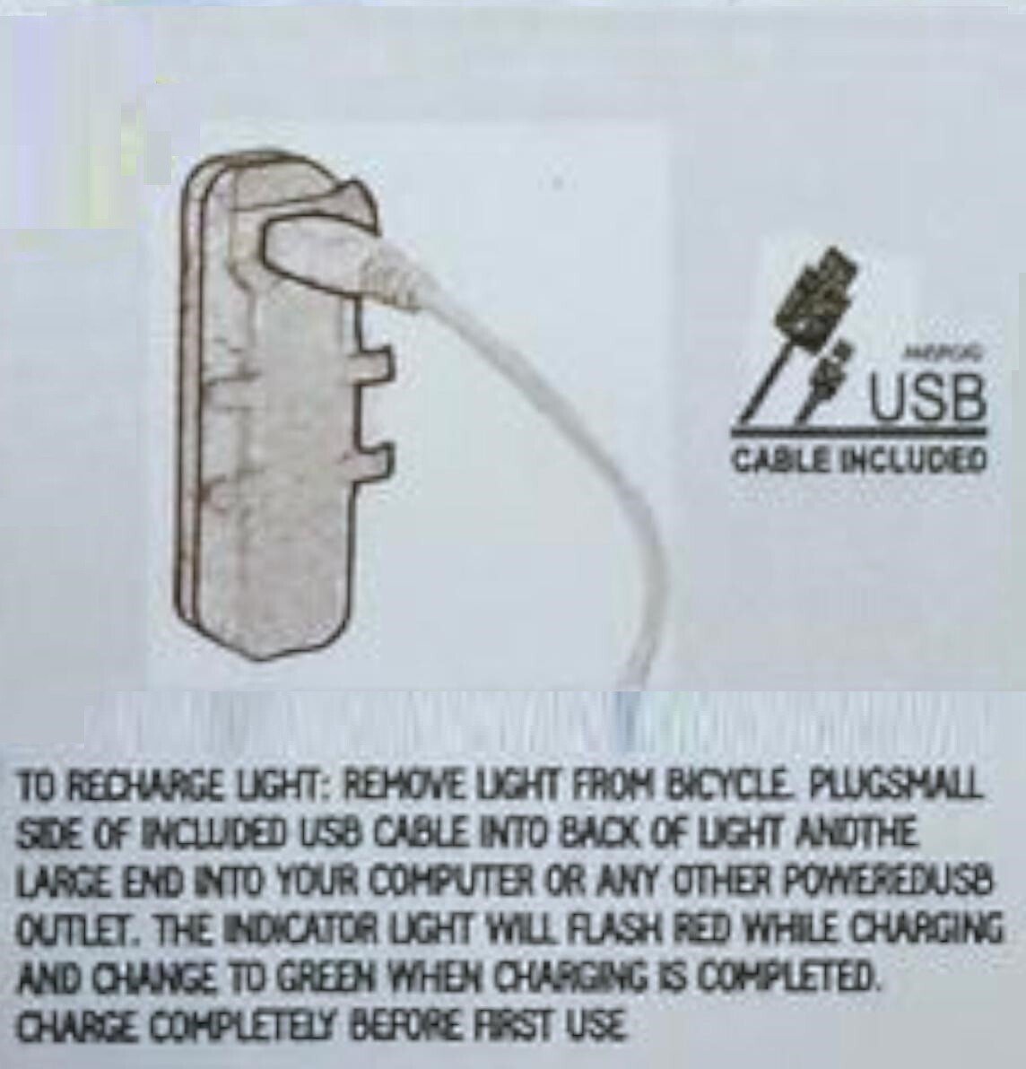 Bicycle Rear Red Light Back light Waterproof USB Rechargeable 5 LED Bike light