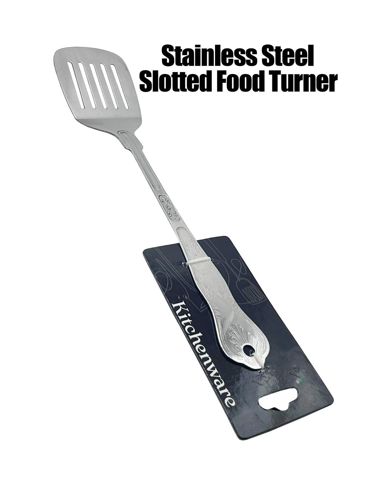 Stainless Steel kitchen Slotted Turner Spatula Kitchen Cooking Tool Utensil 35cm