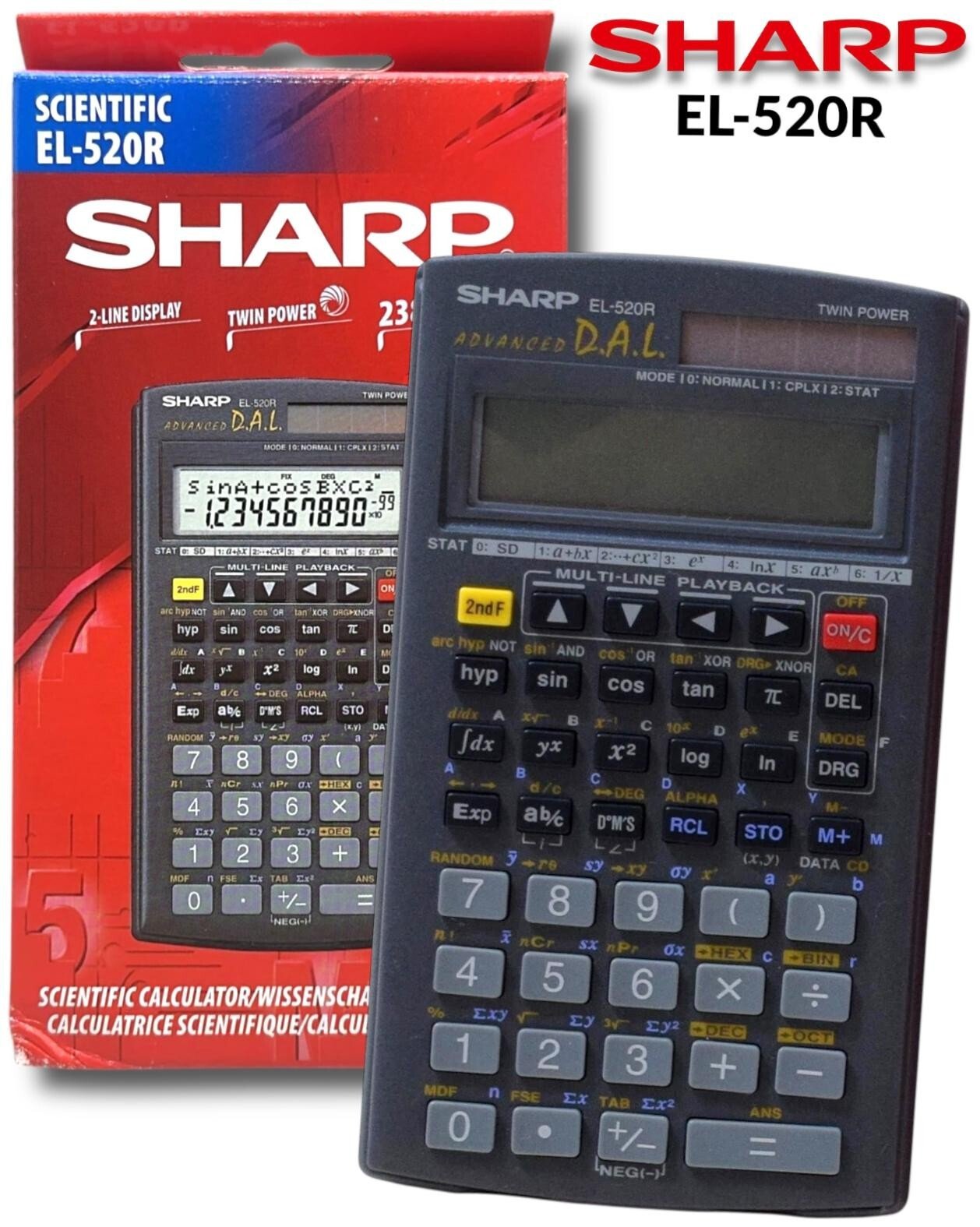SCIENTIFIC CALCULATOR ELECTRONIC OFFICE SCHOOL EXAMS GCSE WORK OFFICE-SHARP
