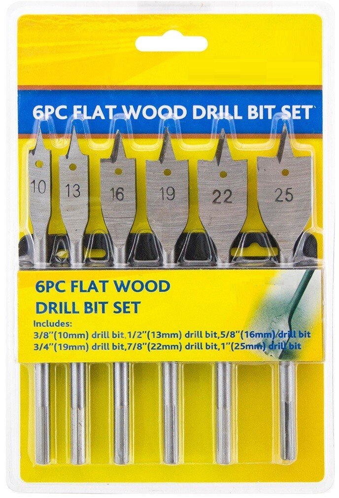 Flat Wood Spade Drill Bit High Quality Hole Cutter METRIC SIZE 10,13,16,19,22,25