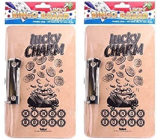 2 x LUCKY CHARM BINGO BOARD WITH CLIP - NEW