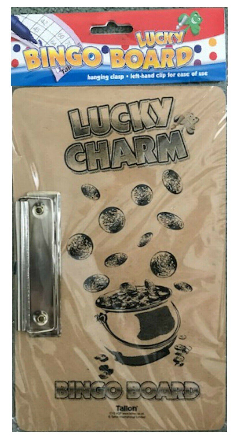 2 x LUCKY CHARM BINGO BOARD WITH CLIP - NEW