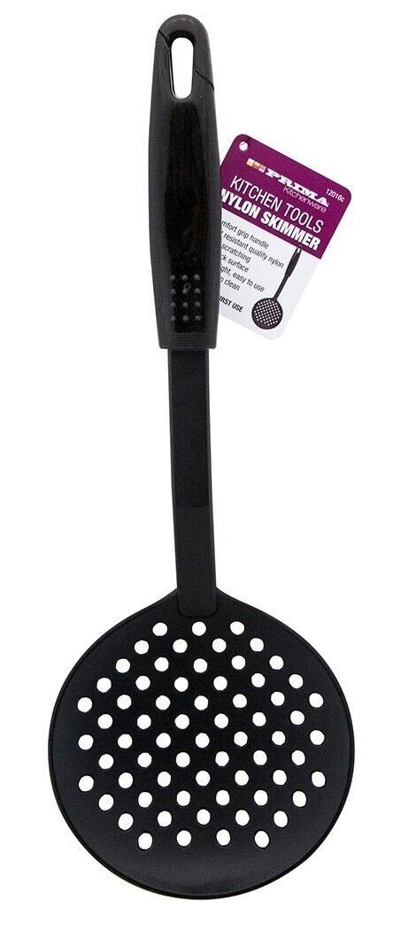 Black Professional Skimmer Slotted Nylon Spoon Cooking Utensils Kitchen Tool