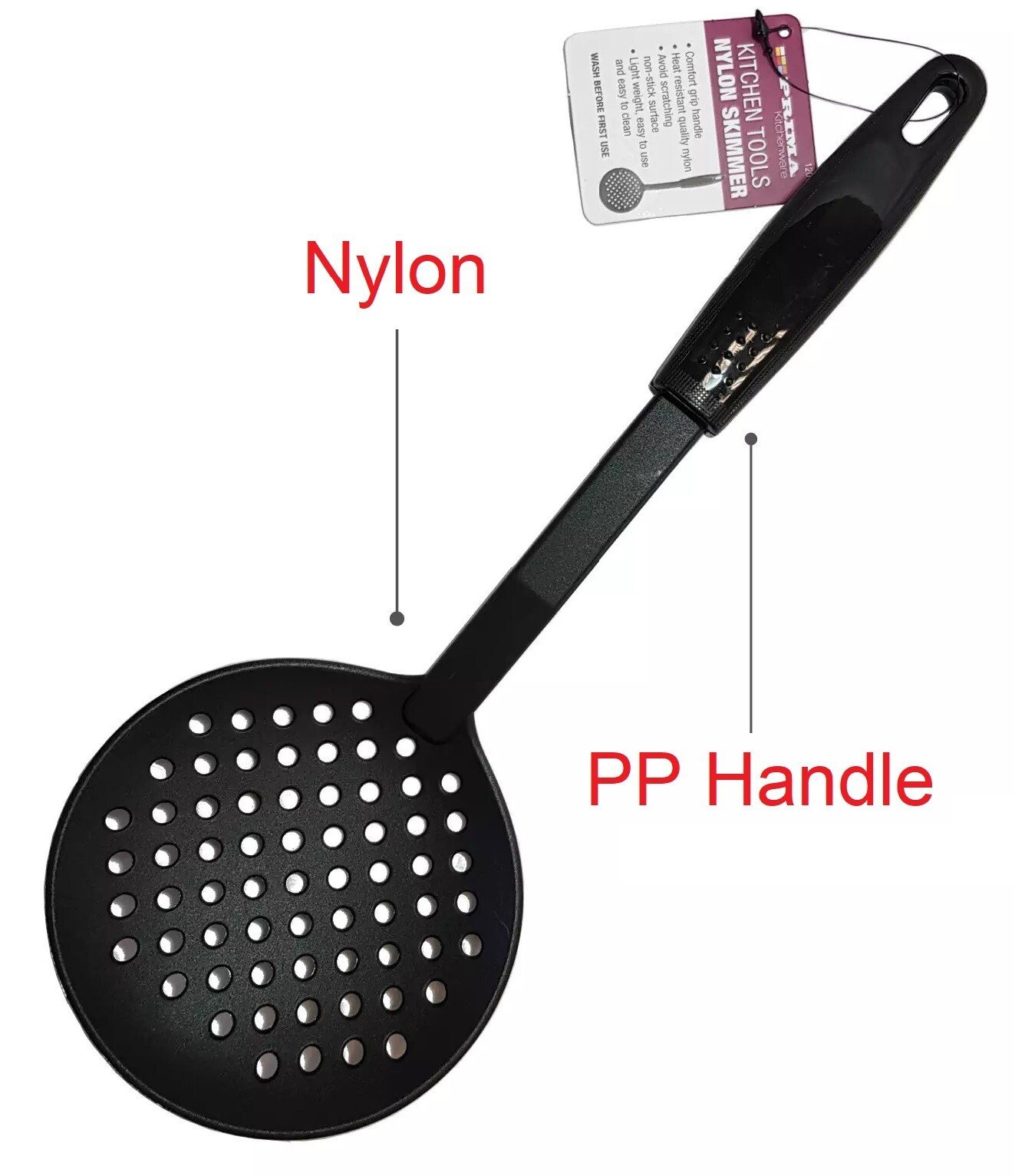 Black Professional Skimmer Slotted Nylon Spoon Cooking Utensils Kitchen Tool