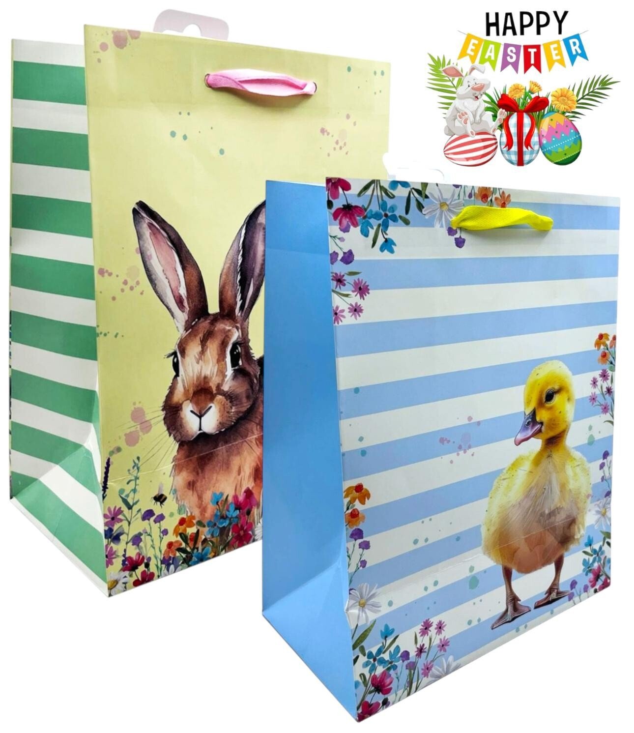 4 x Large Easter Eggs Luxury Present Gift Bags Easter Egg Gift Bag with Tag