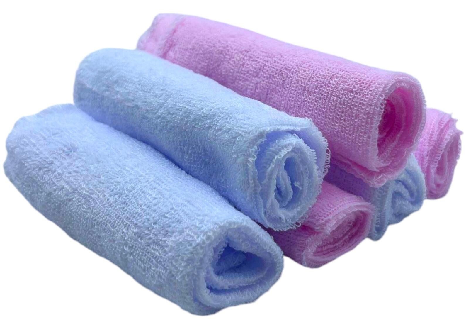 Pack Of 6 Soft Gentle Baby Face Wash Cloths Towel Flannel Machine Wash 0 Months+