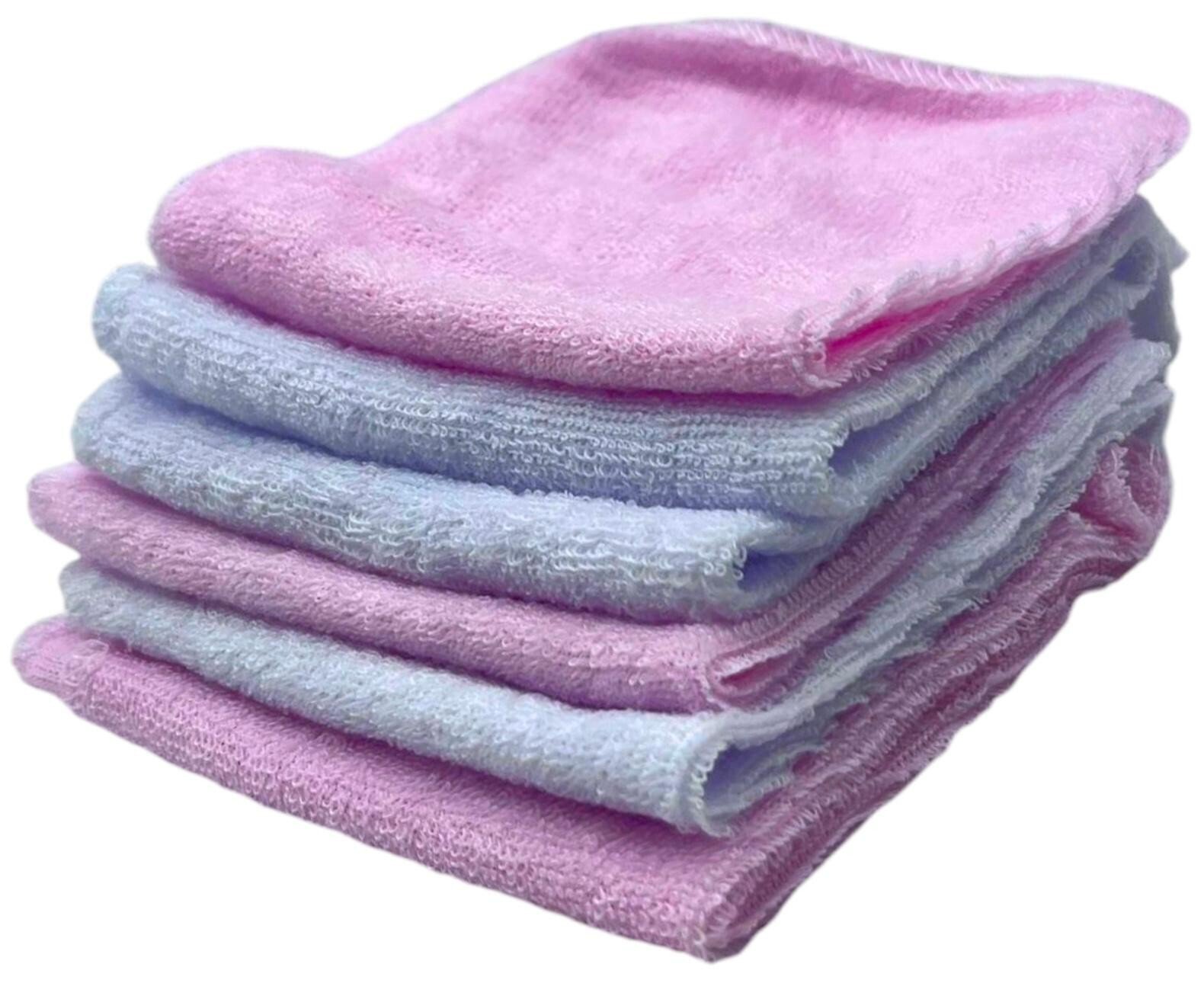 Pack Of 6 Soft Gentle Baby Face Wash Cloths Towel Flannel Machine Wash 0 Months+