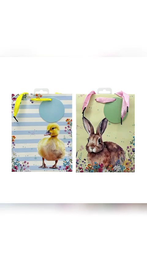 4 x Large Easter Eggs Luxury Present Gift Bags Easter Egg Gift Bag with Tag