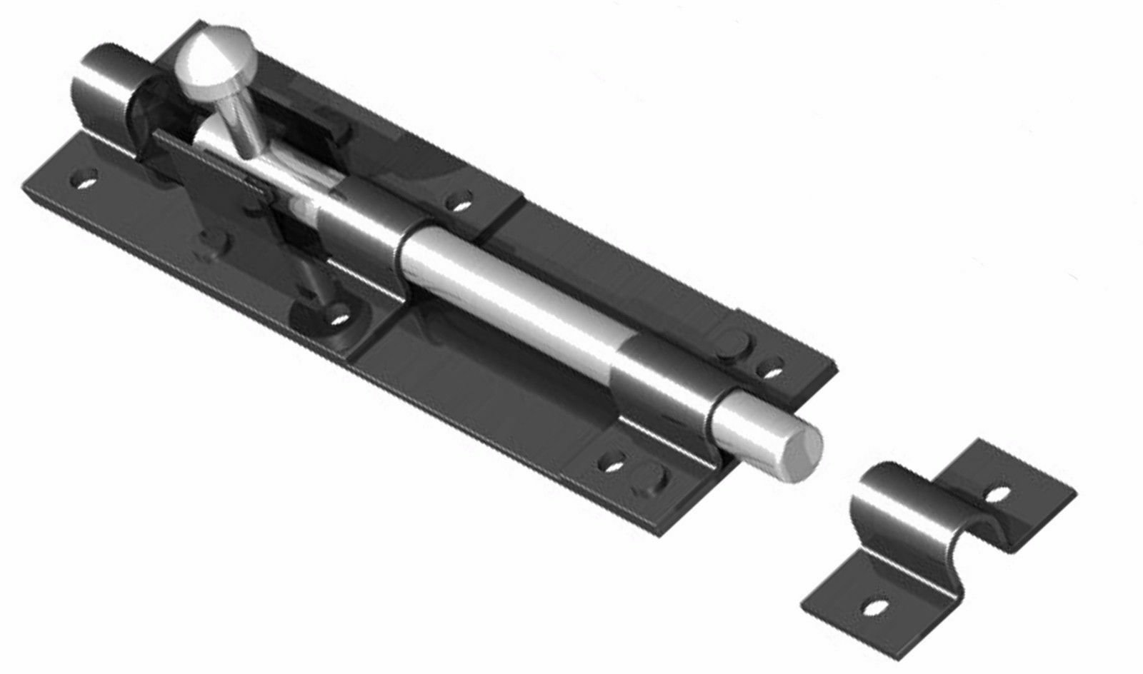 Heavy Duty Large Garden Gate Shed Sliding Door 6" Tower Bolt Black Latch Catch